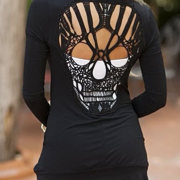 Hua Lan Sweaters - Last One! Skull cardigan